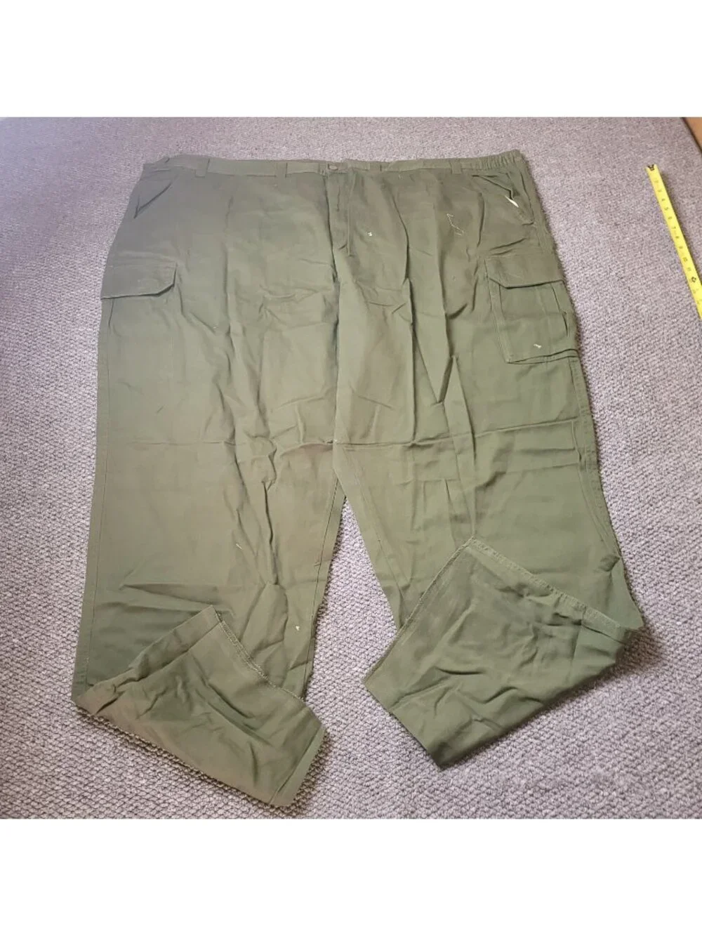 Boulder Creek Cargo Pants Mens 66 x38L Big Tall Khaki Elastic LL Chino Green y2K